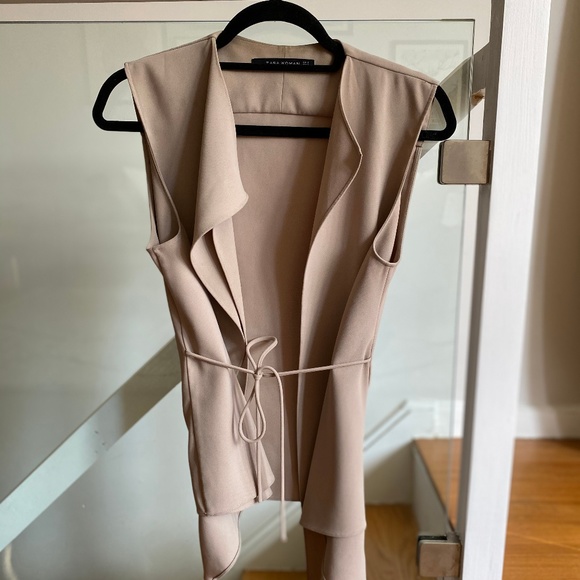 ZARA Tan Tie Vest - Picture 1 of 6